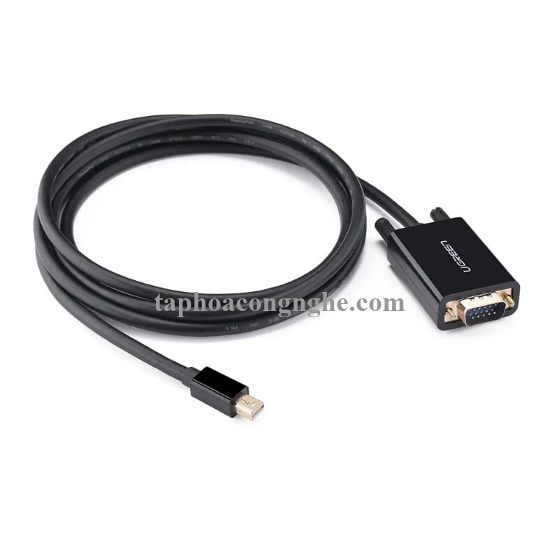 Ugreen 20928 3M Màu Đen Cáp chuyển đổi Mini DP sang VGA hỗ trợ phân giải 1080P MD103 30020928